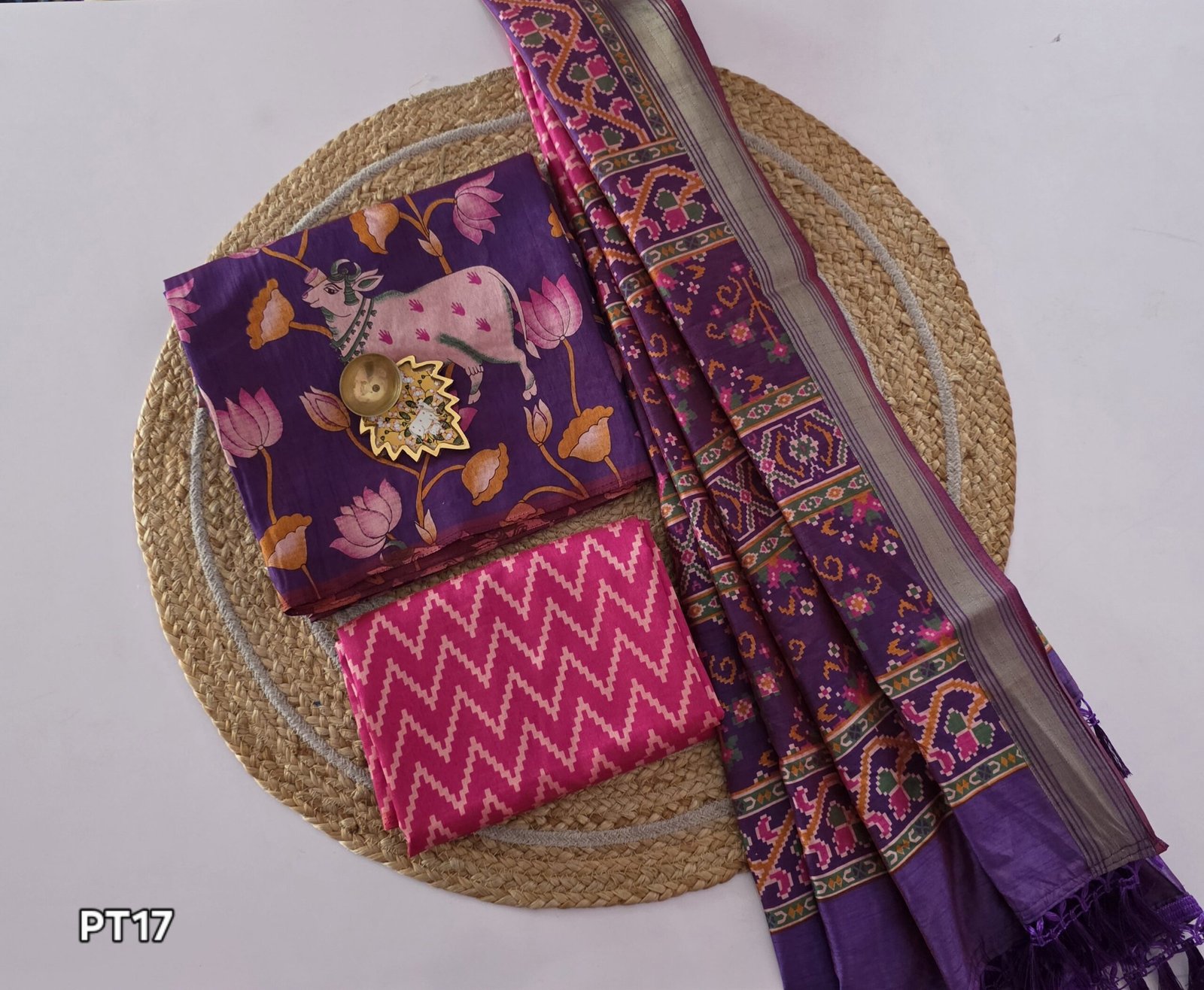 Semi Patola Silk Salwar Set - PT17 - Image 2