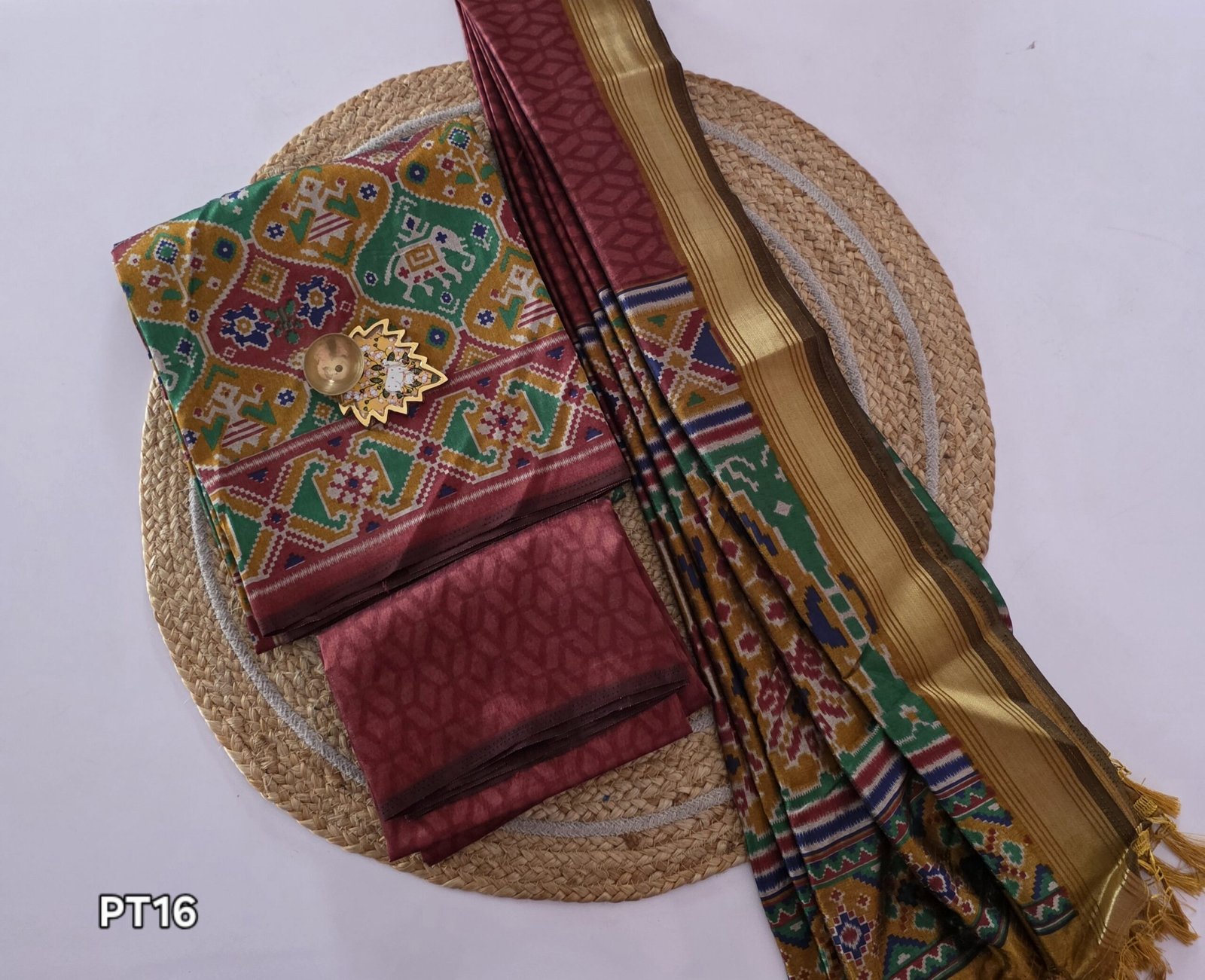 Semi Patola Silk Salwar Set - PT16 - Image 2