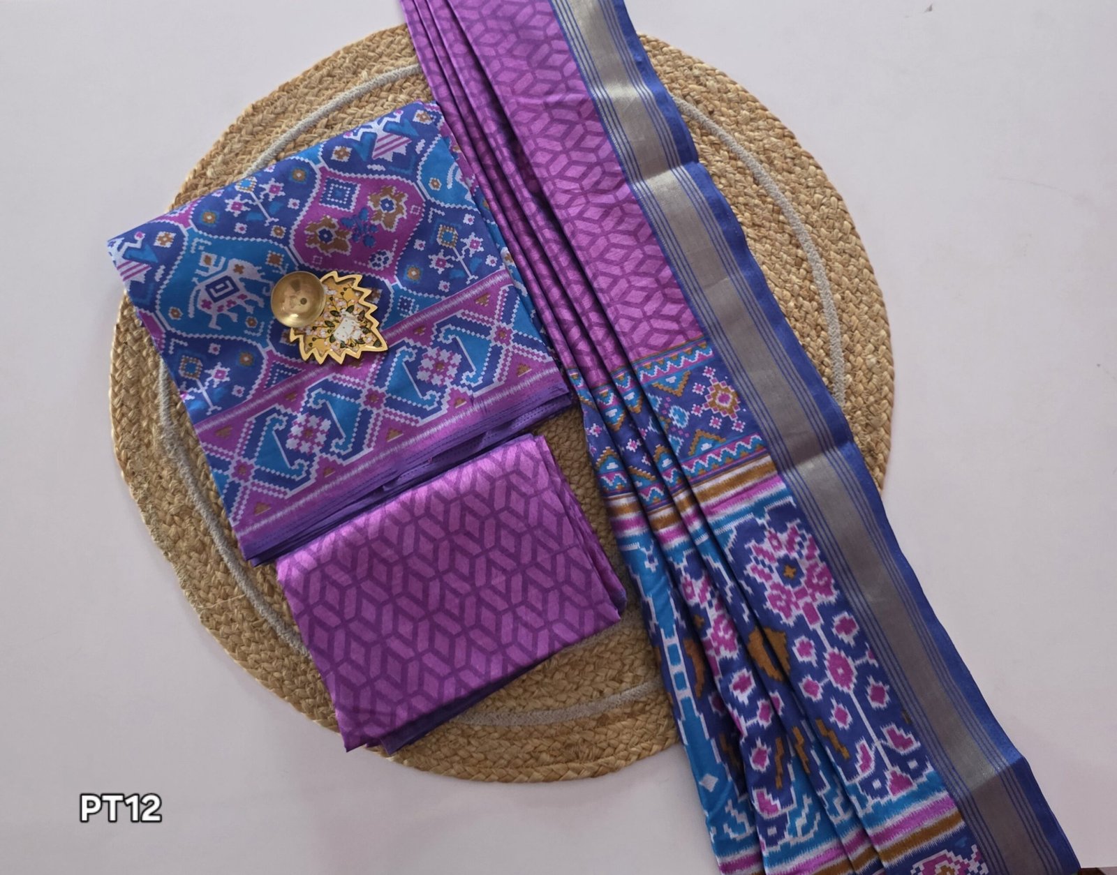 Semi Patola Silk Salwar Set - PT12 - Image 2
