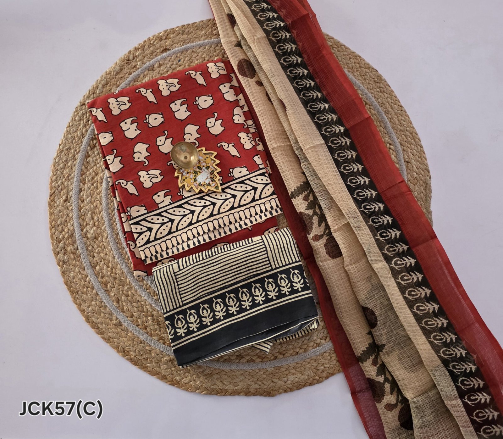 Jaipur Cotton Salwar Set With Kota Dupatta - JCK57 - Image 2