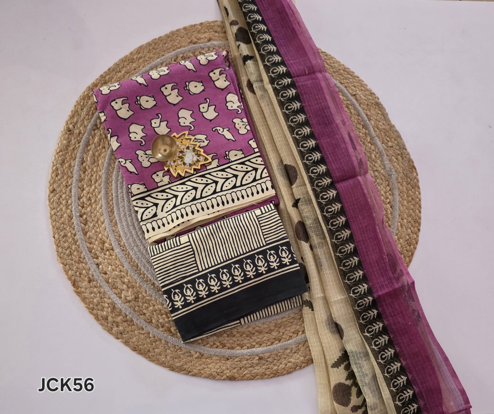 Jaipur Cotton Salwar Set With Kota Dupatta - JCK56 - Image 2