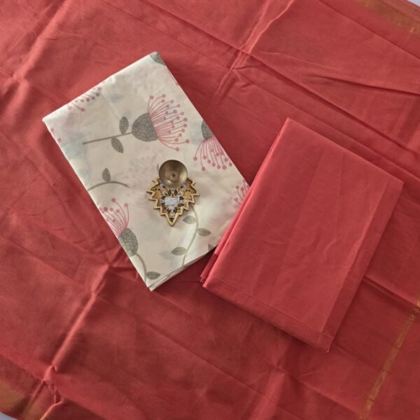 Floral Cotton Salwar Set - PE22 - Orange