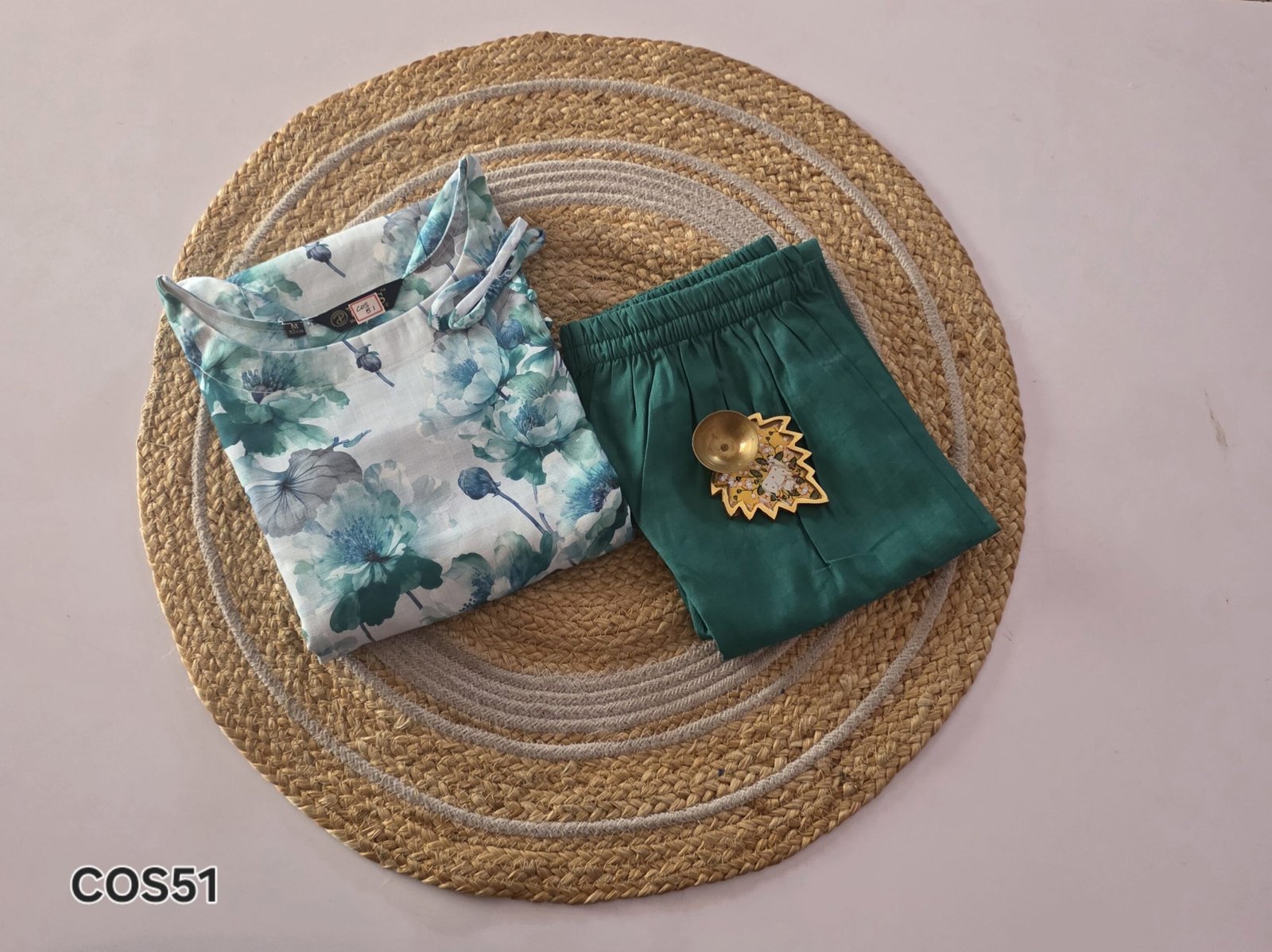 Linen Floral Co Ord Set - COS51 - Image 3