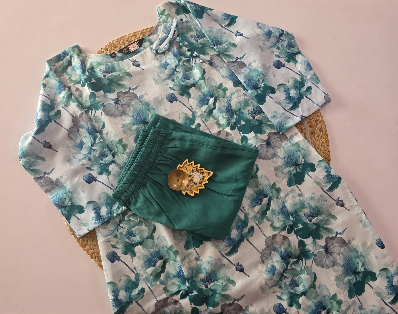 Linen Floral Co Ord Set - COS51