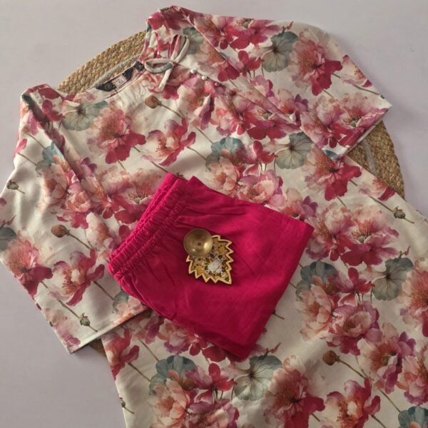 Linen Floral Co Ord Set - COS52