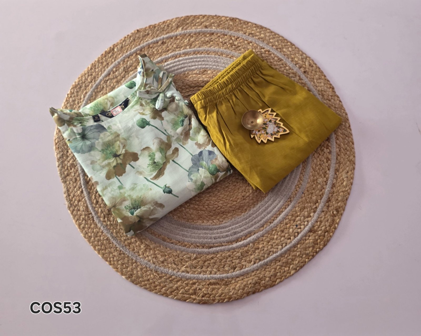Linen Floral Co Ord Set - COS53 - Image 3