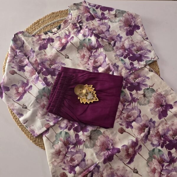 Linen Floral Co Ord Set - COS54