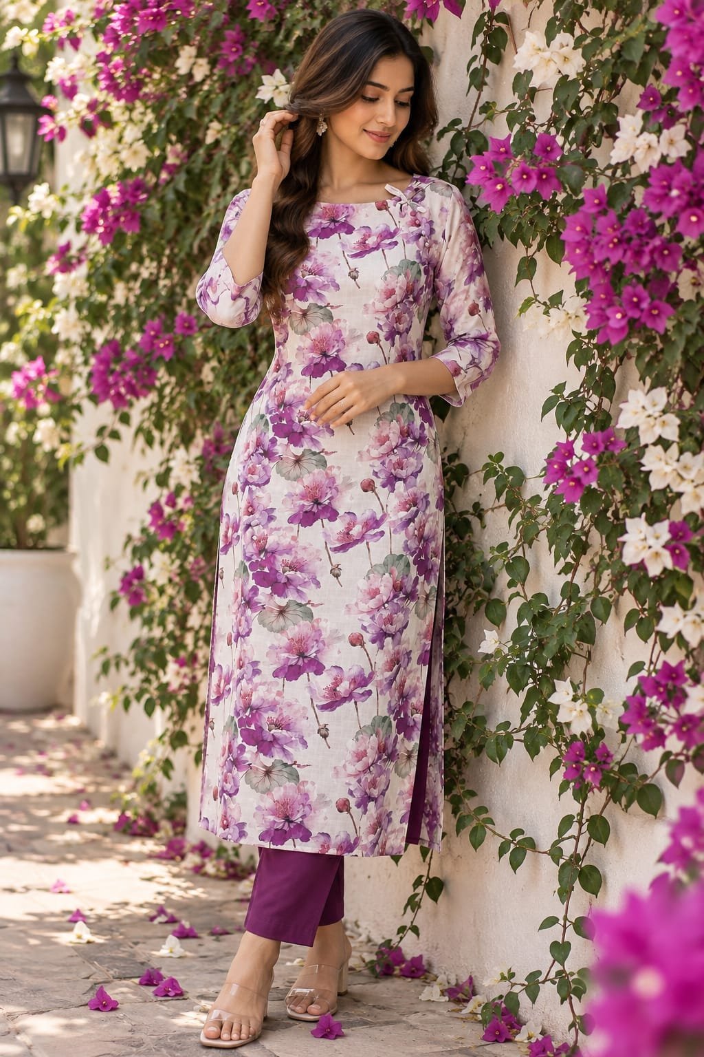Linen Floral Co Ord Set - COS54 - Image 3