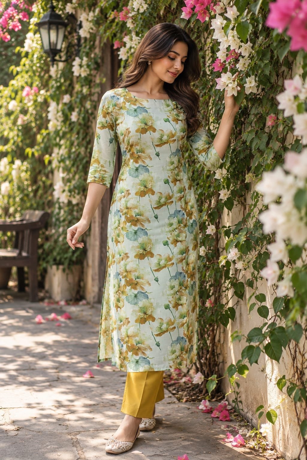 Linen Floral Co Ord Set - COS53 - Image 2