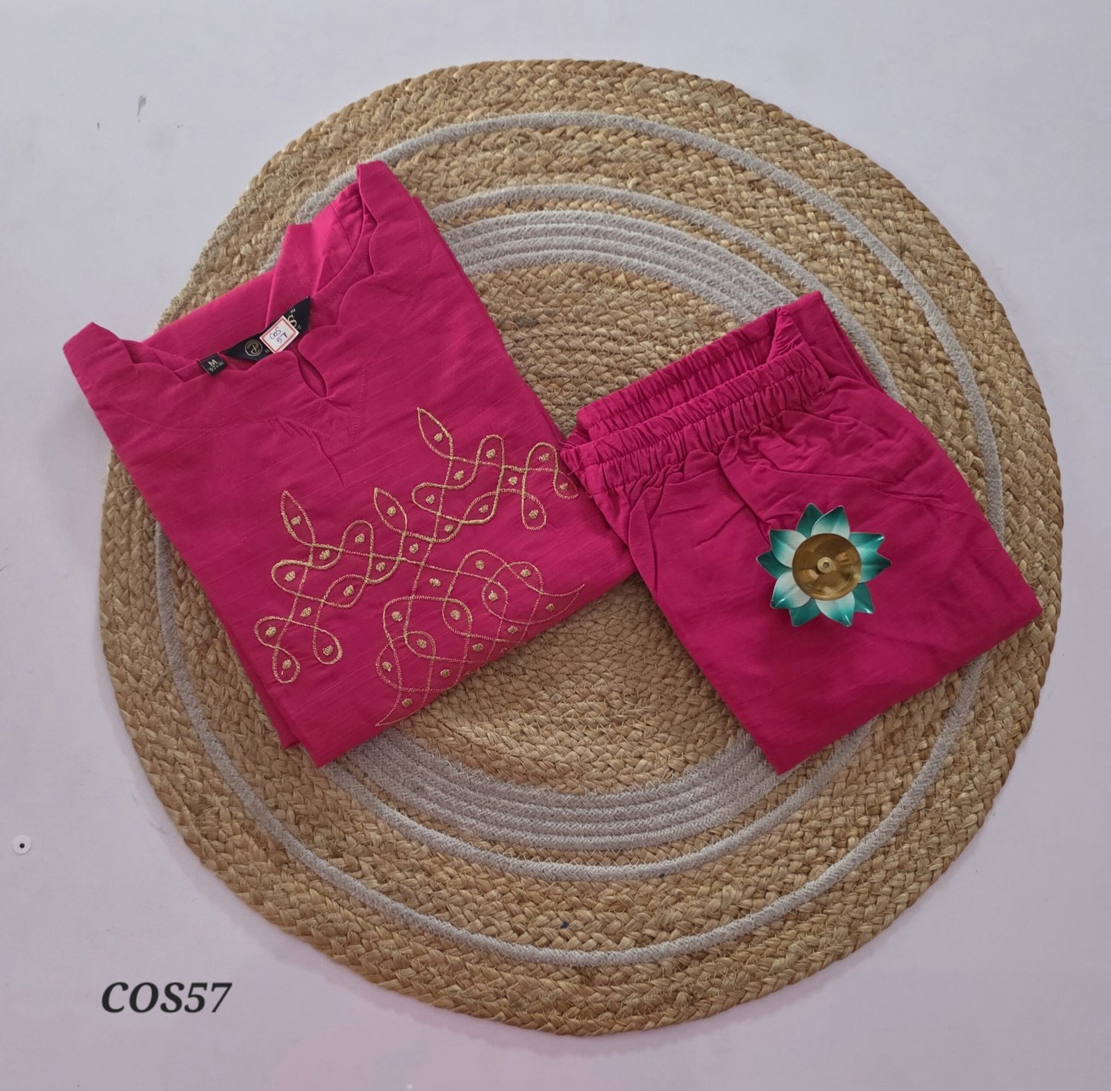Kolam Semi Raw Silk Co Ord Set - COS57 - Image 2