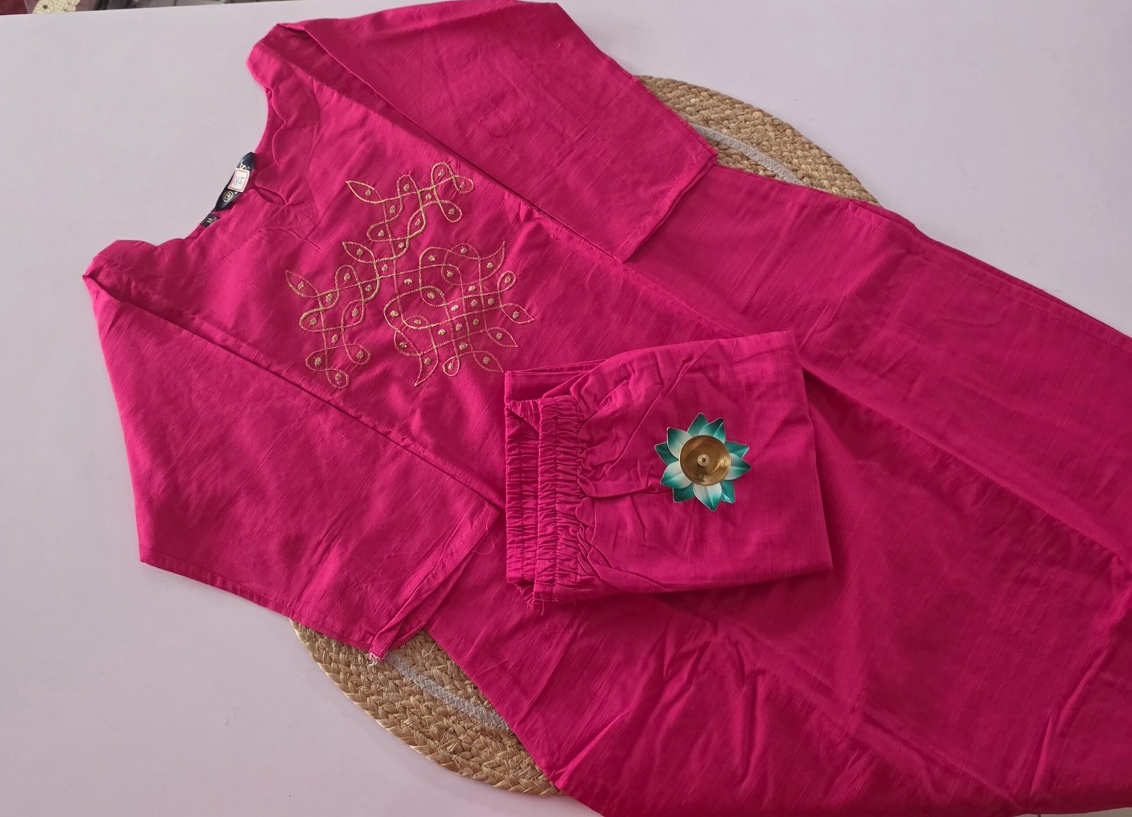 Kolam Semi Raw Silk Co Ord Set - COS57