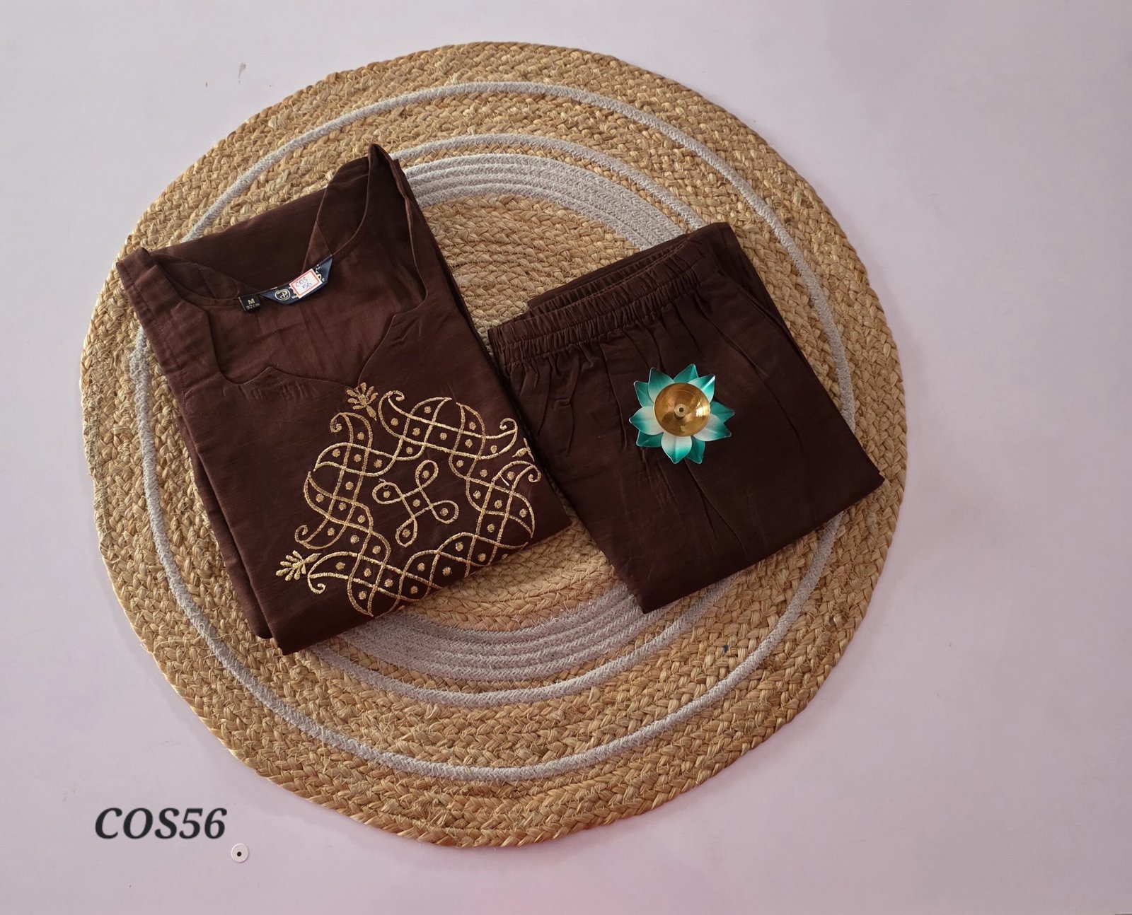 Kolam Semi Raw Silk Co Ord Set - COS56 - Image 2