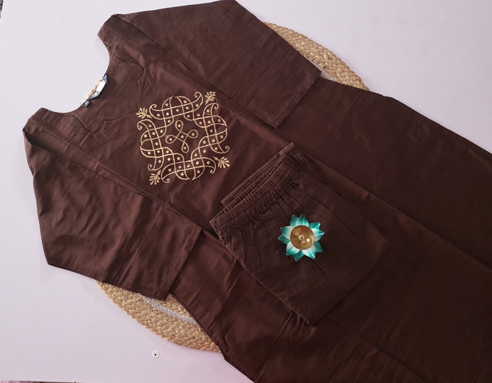 Kolam Semi Raw Silk Co Ord Set - COS56