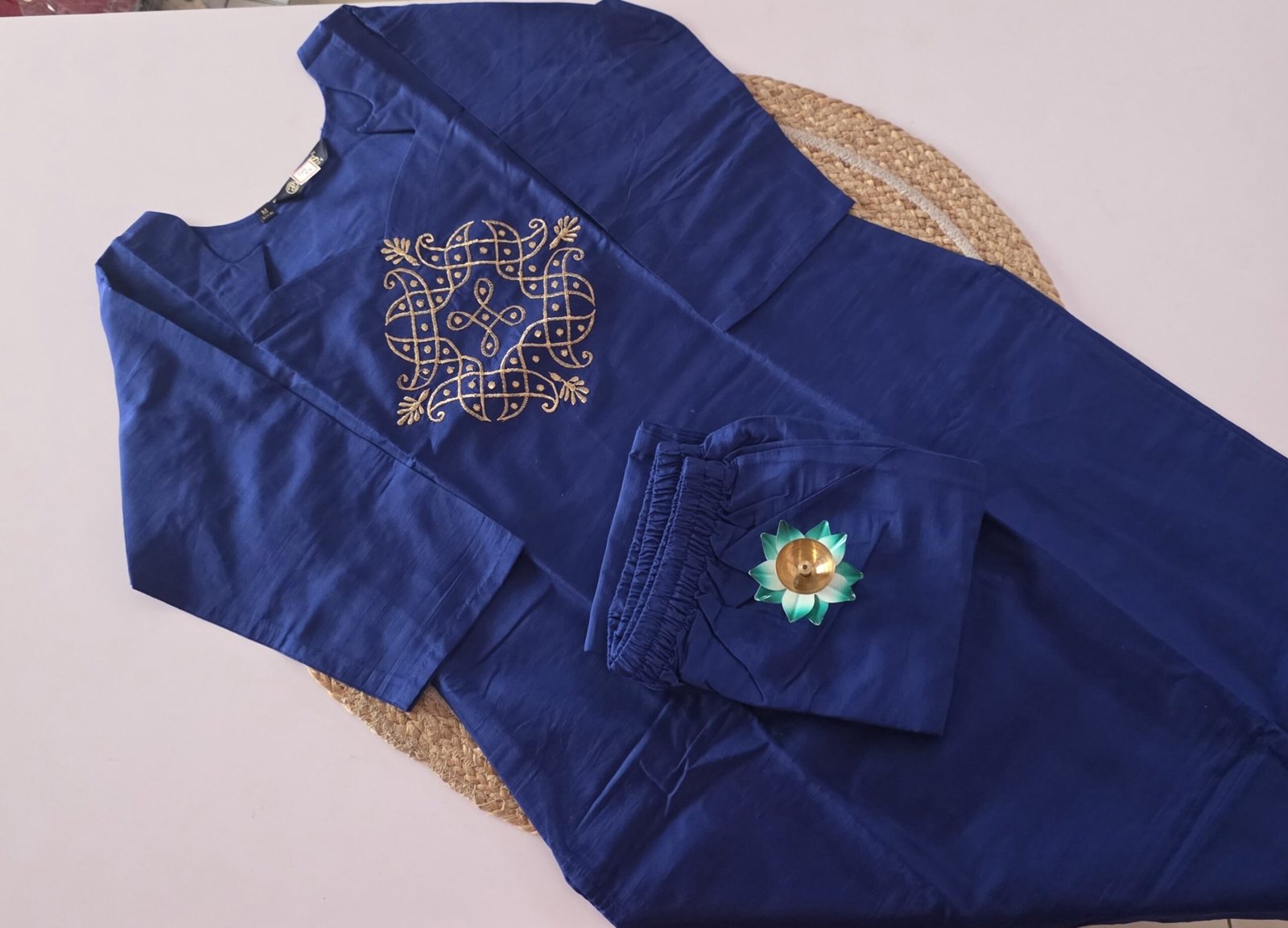 Kolam Semi Raw Silk Co Ord Set - COS55