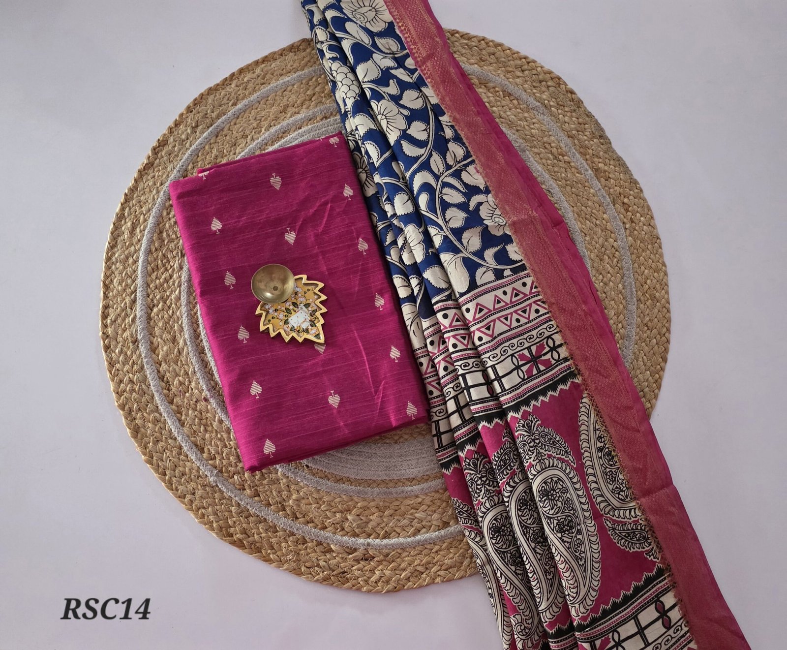 Raw Silk With Chennuri Silk Dupatta - RSC14 - Image 2