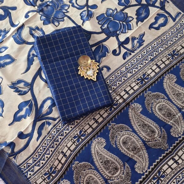 Raw Silk With Chennuri Silk Dupatta - RSC13