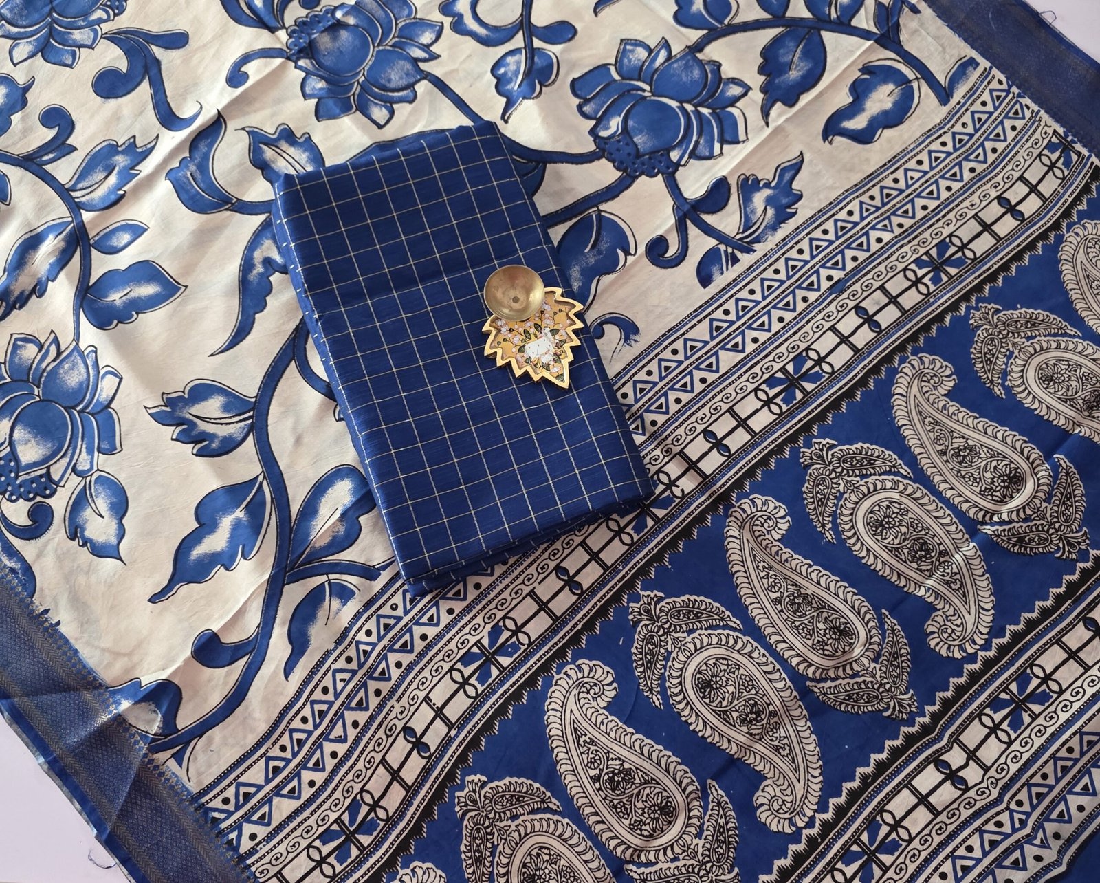 Raw Silk With Chennuri Silk Dupatta - RSC13