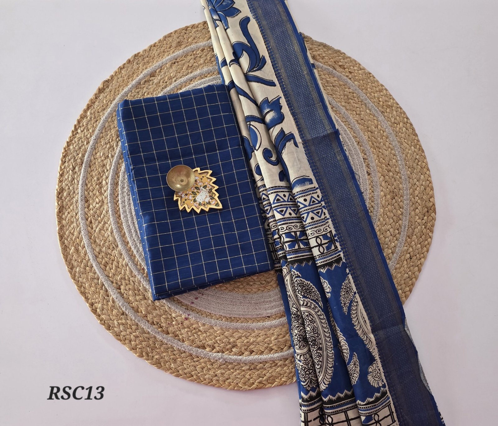 Raw Silk With Chennuri Silk Dupatta - RSC13 - Image 2