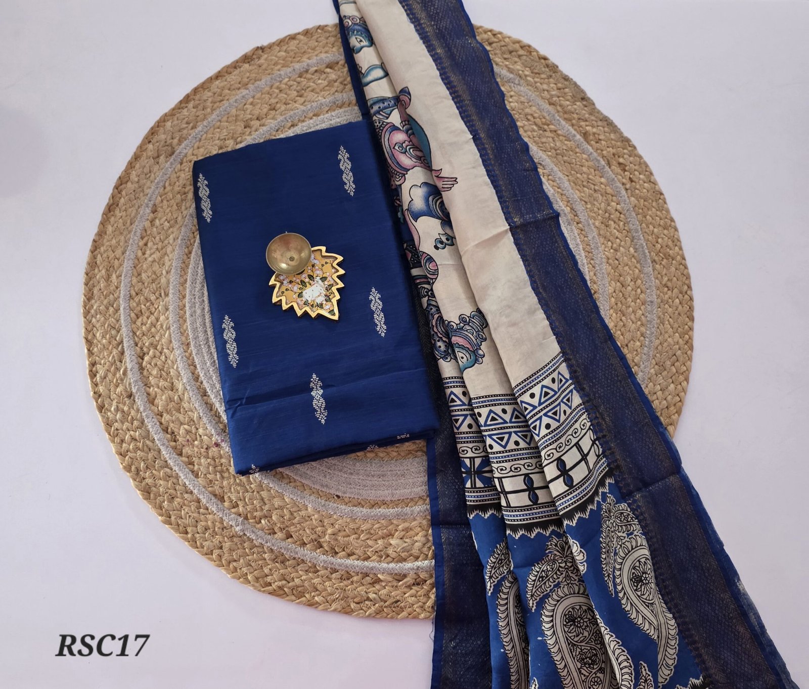 Raw Silk With Chennuri Silk Dupatta - RSC17 - Image 2