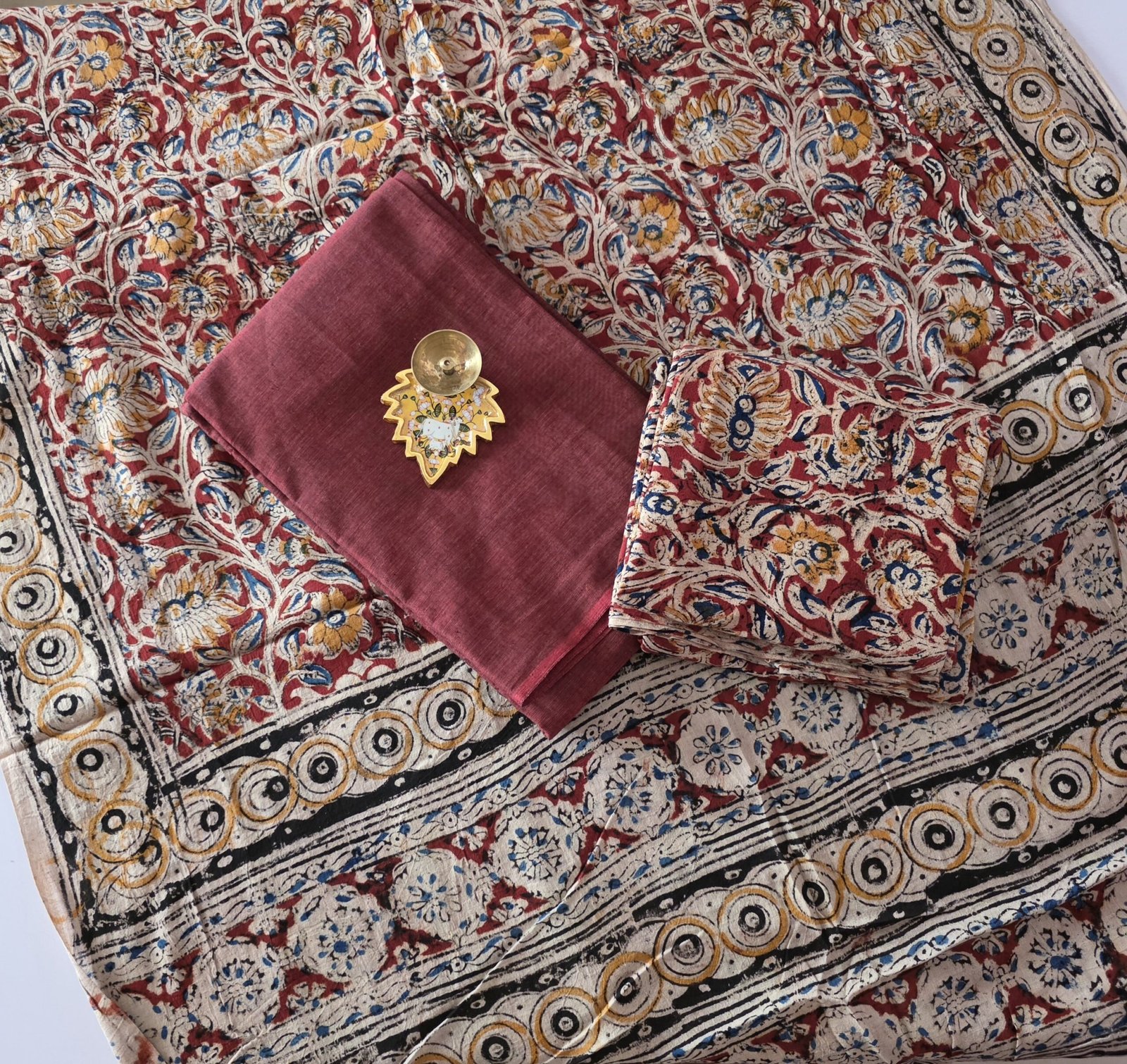 Kalamkari Handblock Printed Salwar Set - HK153 - Image 2