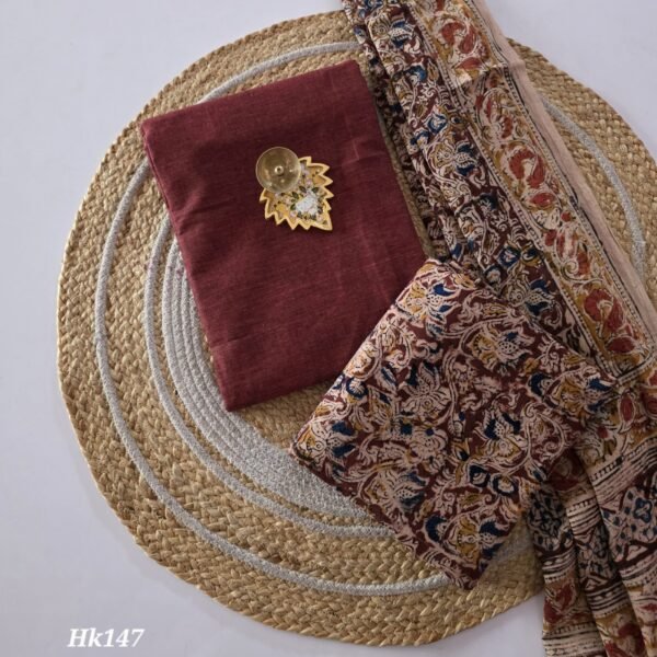 Kalamkari Handblock Printed Salwar Set - HK147