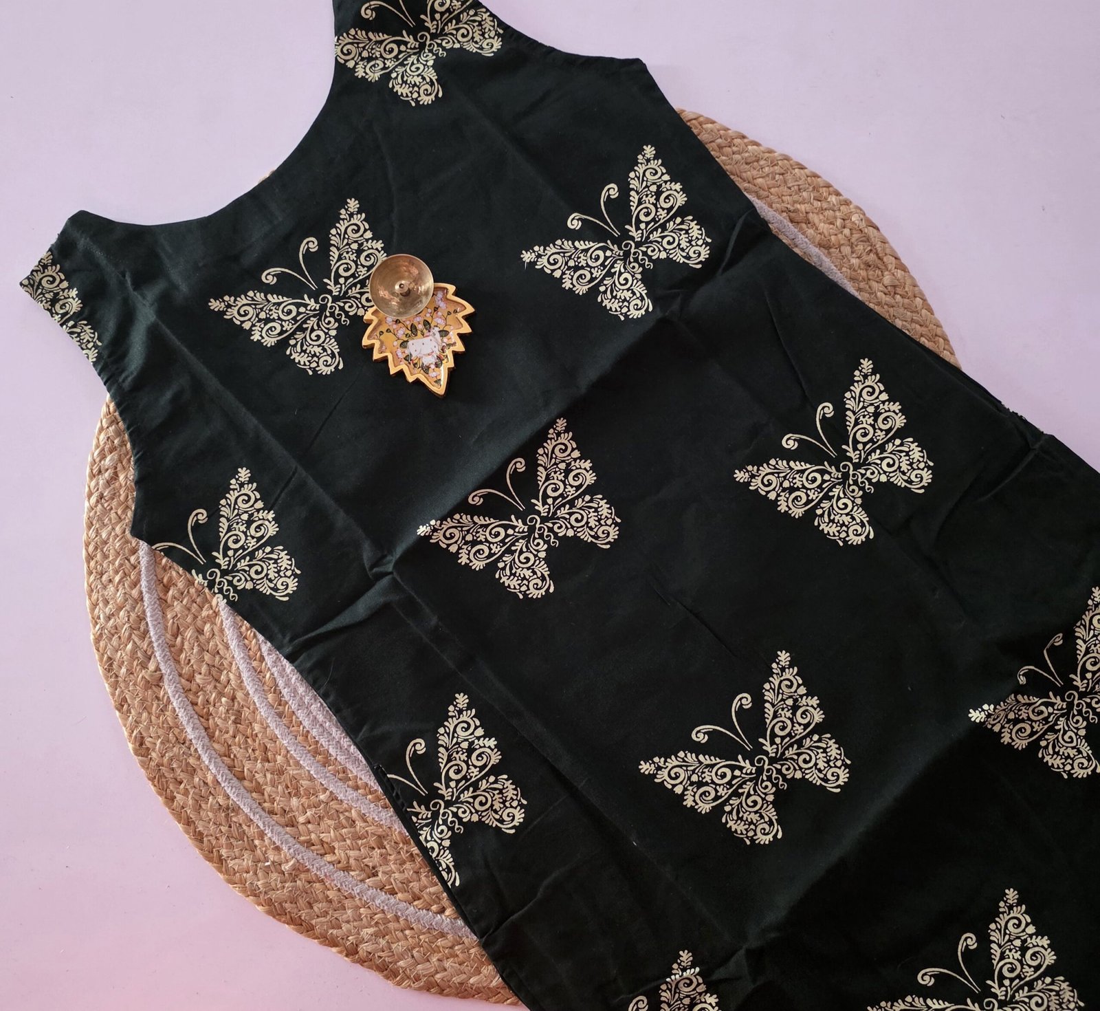 Pure Cotton Kurti - FCK22 - Green Butterfly