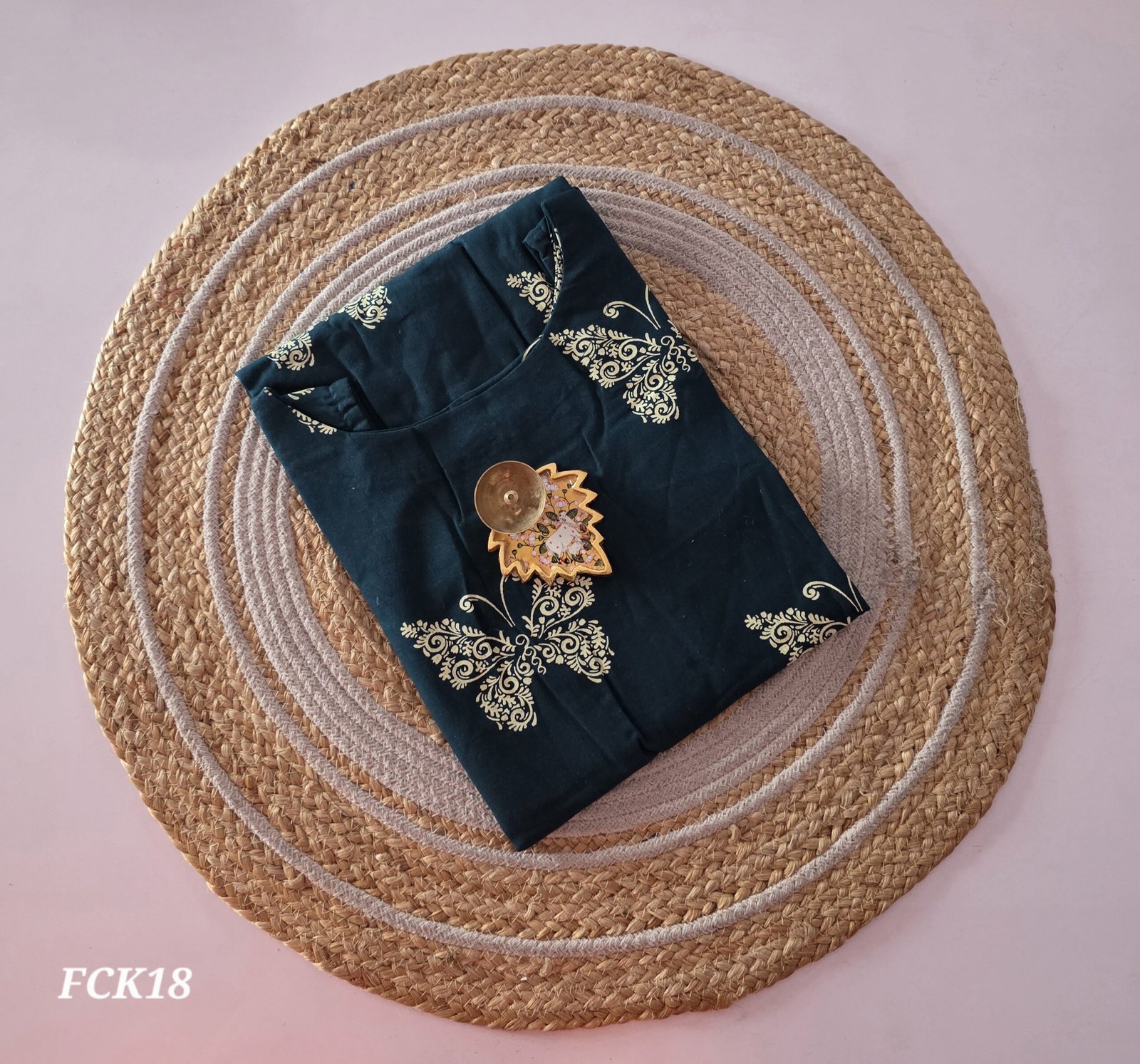 Pure Cotton Kurti - FCK18 - Teal Butterfly - Image 2